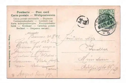 Ak Bremen Gerichtsgebäude Hauptpost Domshaide 1909