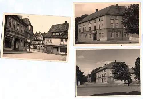 3 x Ak Themar Thüringen Hotel Drei Rosen 1955 Foto