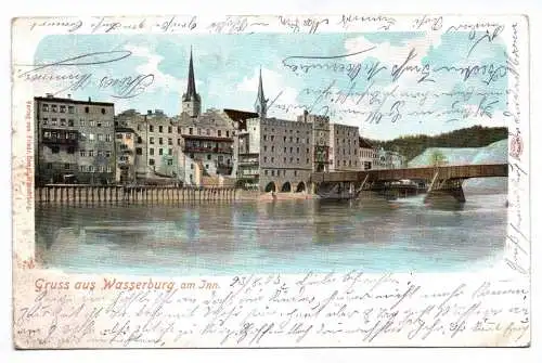 Ak Gruss aus Wasserburg am Inn 1903