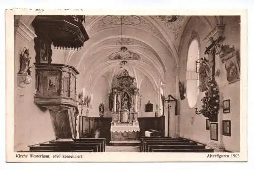 Ak Kirche Westerham Altarfiguren 1930 Feldkirchen-Westerham