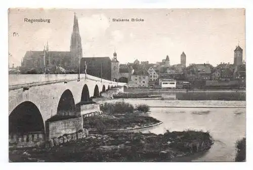 Ak Regensburg Steinerne Brücke 1911