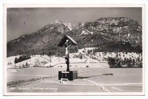 Foto Ak Garmisch Feldkreuz am Kramer Kreuz Jesus 1936