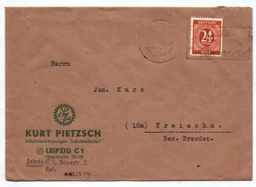 Brief Kurt Pietzsch Industriebedarf Leipzig