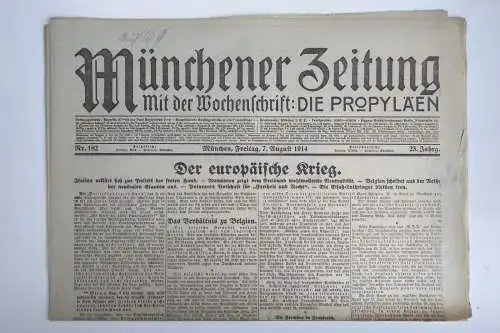 Münchner Zeitung Der europäische Krieg 1914 Nr. 1982 Erster Weltkrieg