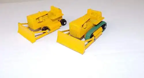 Alte Lesney Matchboy 2 Modelle Caterpillar D8 Bulldozer No 18 vintage 