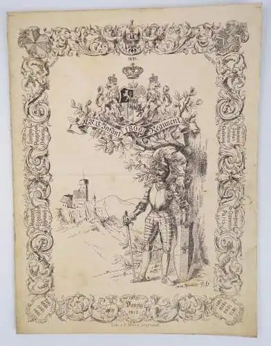 Speisekarte 1893 Ingolstadt kgl bayerisches 13 Infanterie Regiment Programm