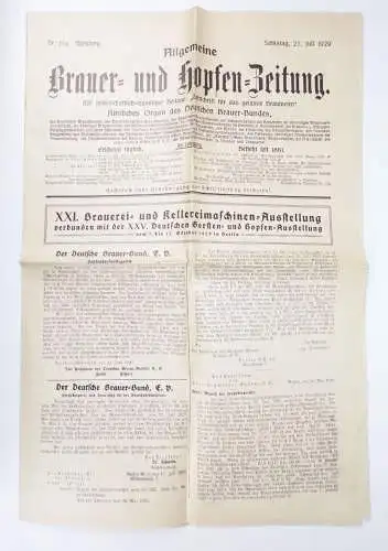 Allgemeine Brauer und Hopfen Zeitung Nr 174 Nürnberg 1929