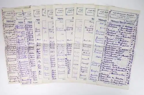 Speisekarten Cafe Restaurant Burghof München Burgstraße um 1910 Konvolut