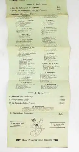 Programm Bürger Bräu Keller München 1914 Konzert