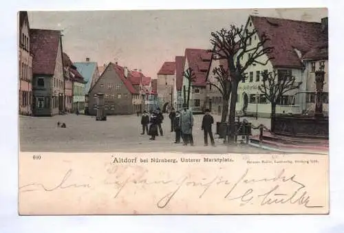 Litho Ak Altdorf bei Nürnberg Unterer Markplatz koloriert 1909