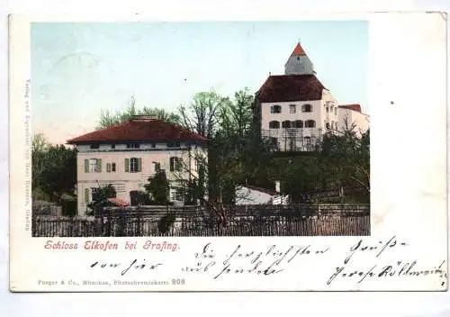 Litho Ak Schloss Elkofen bei Grafing 1901