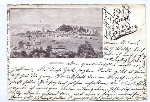 Litho Ak Gruss aus Altenmuhr Muhr am See 1898