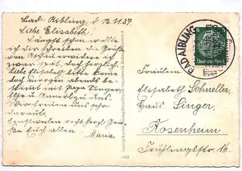 Ak Bad Aibling Partie an der Glonn Echtfoto 1937 Stempel