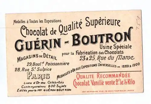 Altes Sammelbild Le Bey de Tunis Chocolat Guérin-Boutron König Tunesien 1910 er