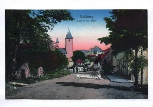 Ak Nabburg Blick in die Stadt koloriert 1920