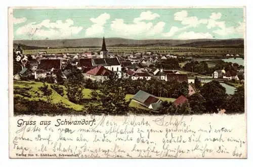 Litho Ak Gruss aus Schwandorf 1901