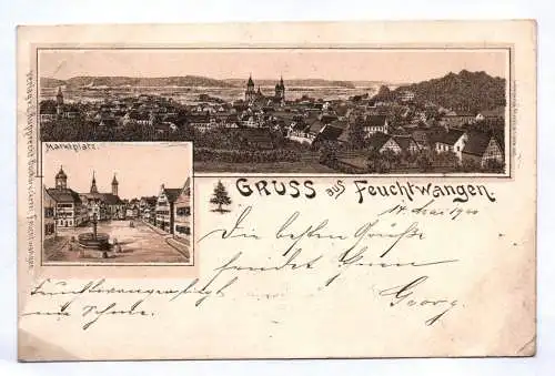 Litho Ak Gruss aus Feuchtwangen 1900