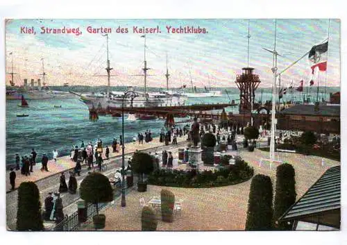 Ak Kiel Strandweg Garten des kaiserlichen Yachtklubs 1912