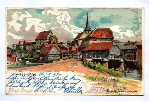 Litho Ak Gruss aus Küps Kronach 1899