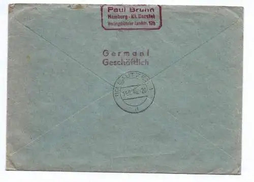 R Brief Hamburg Fuhlsbüttel 1946 AM Post