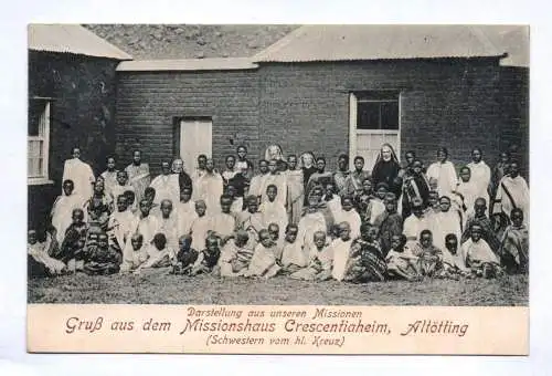 Litho Ak Missionshaus Crescentiaheim Altötting Afrika Mission 1925 Bevölkerung