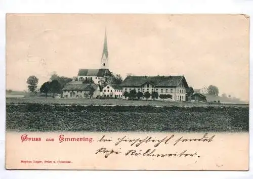 Litho Ak Gruss aus Emmering 1901 bei Fürstenfeldbruck