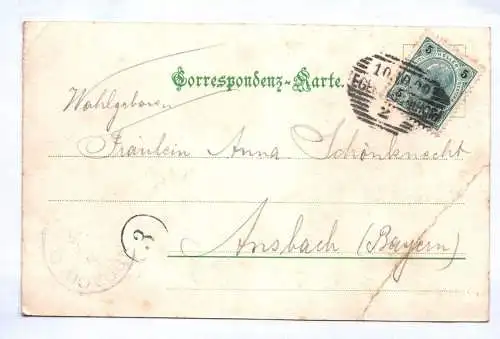 Litho Ak Eger Cheb Theaterplatz Böhmen