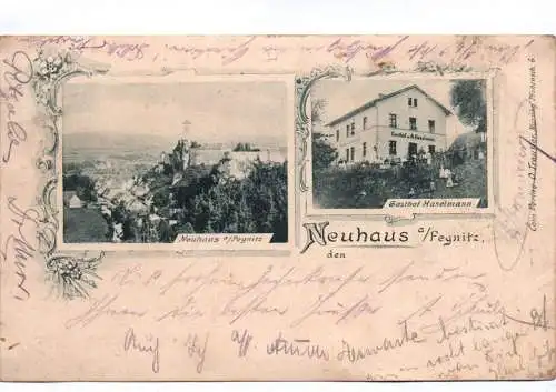 Litho Ak Neuhaus an der Pegnitz Gasthof Haselmann 1900