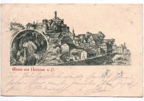 Litho Ak Gruss aus Neuhaus a. d. Pegnitz 1900