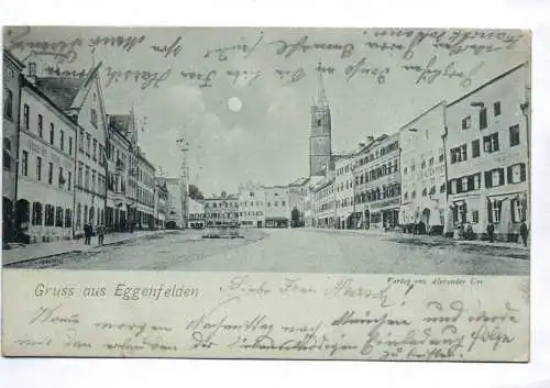 Litho Ak Gruss aus Eggenfelden  Mondscheinkarte 1901