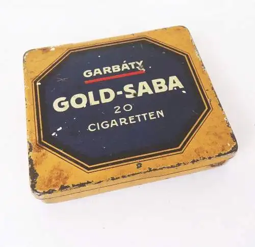 Alte Zigarettendose Garbaty Gold Saba 20er Blechdose