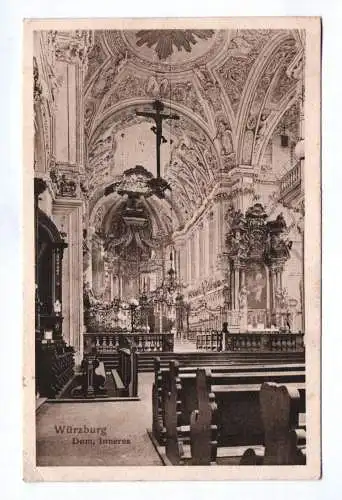 Ak Würzburg Dom Inneres 1917