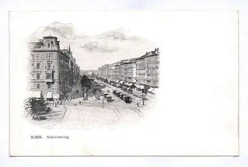 Künstler Ak Wien Schottenring Straßenbahn Wechselstube