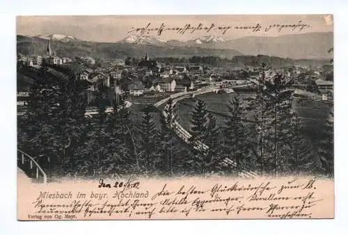 Ak Miesbach im bayrischen Hochland 1902