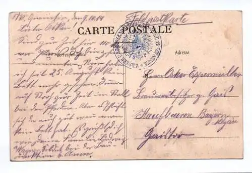 Ak Saint Quentin Caserne du Regiment d'Infanterie P.D. Feldpost Frankreich 1914