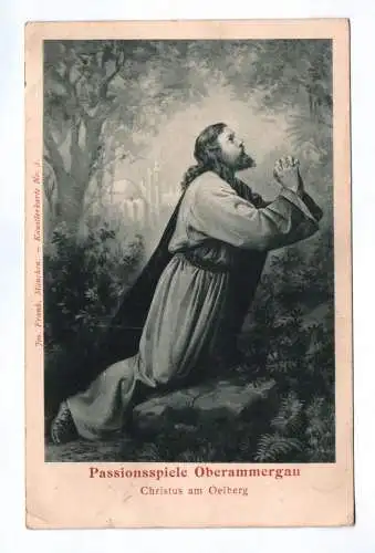 Ak Passionsspiele Oberammergau Christus am Oelberg 1900