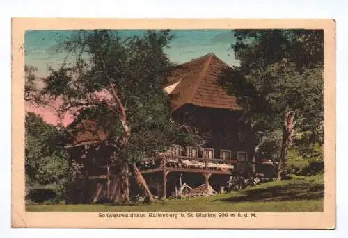 Ak Schwarzwaldhaus Ballenberg bei St. Blasien 1924