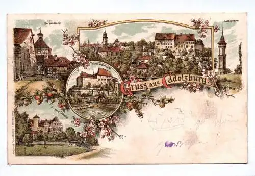 Litho Ak Gruss aus Cadolzburg 1899 Burgausgang