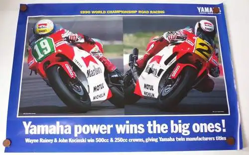 Poster Yamaha 1990 World Championship Road Racing Vintage