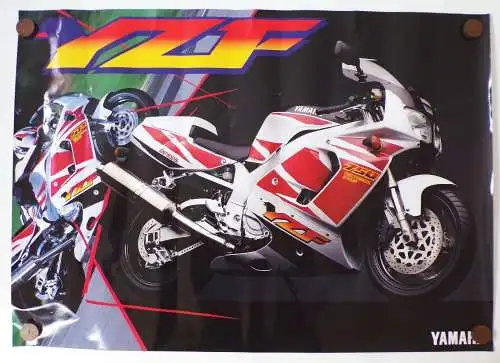 Poster Yamaha Motorrad YZF 750 Deltabox Exup Vintage