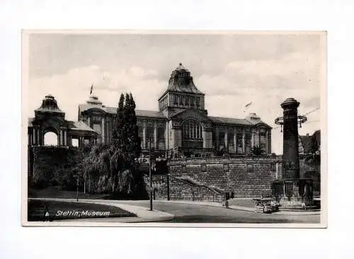 Ak Stettin National Museum Hakenterrasse Szczecin Polen