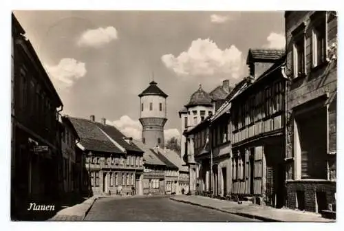 DDR Ak Nauen Goethestraße mit Wasserturm 1958