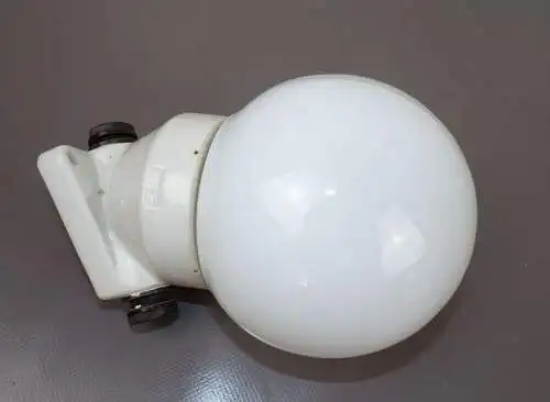 Alte Kugelleuchte Rund Weiss E27 Porzellan Glas Bauhaus Lampe