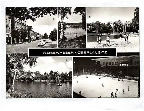 Ak Weisswasser Oberlausitz Sachsen Bautzener Straße Jahnteich Echtfoto