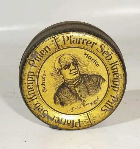 Alte Blechdose Kneipp Pillen Pfarrer um 1910