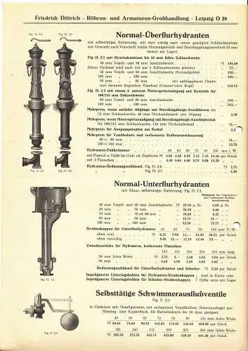 Preisliste Friedrich Dittrich Leipzig O 28 Röhren Armaturen Handlung 1931