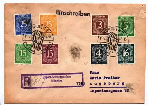 R Brief Export Leistungsschau Einschreiben München 1948