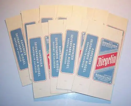 Niegerlin Reklame Packung 10 Stück Wäsche Reinigung Kamenz um 1950