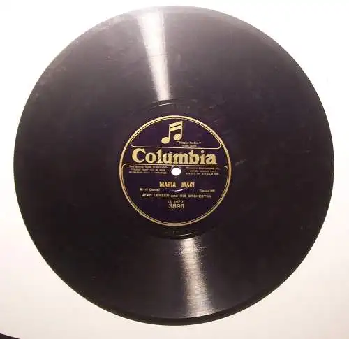 Jean Lensen u Orchester Columbia Schellackplatte Minuet in G  Maria  Mari 