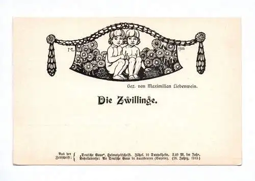 Künstler Ak Maximilian Liebenwein 1915 Die Zwillinge